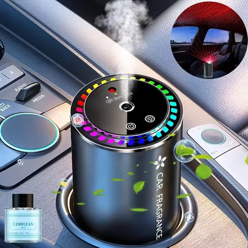 Smart Car Air Freshener Diffuser with Starry Sky Light Projection