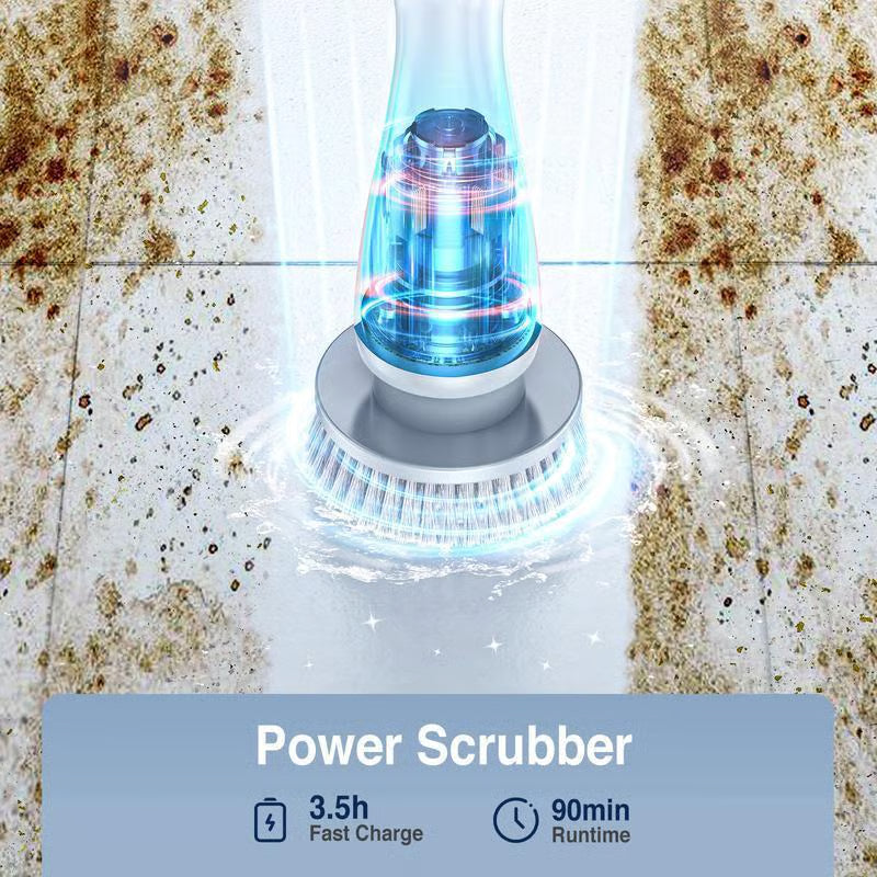 🧽 Electric Spin Scrubber – Cordless Power Scrubber with 9 Replaceable Brush Heads & Extendable Handle