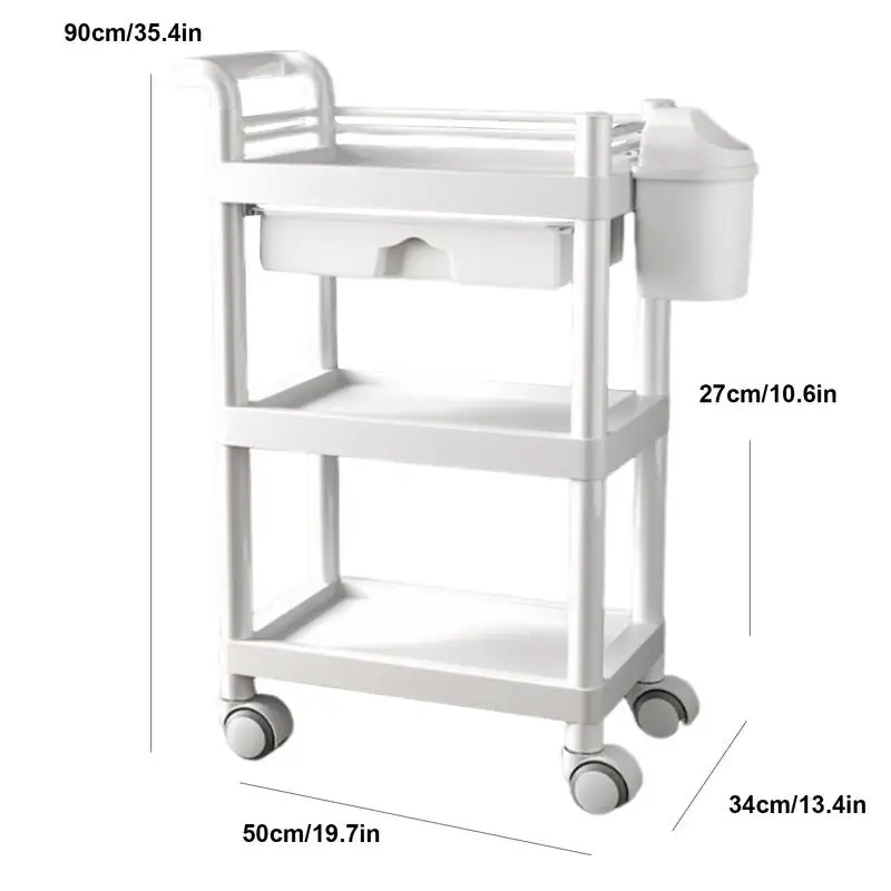 3-Tier Rolling Storage Trolley – Mobile Organizer for Home & Office