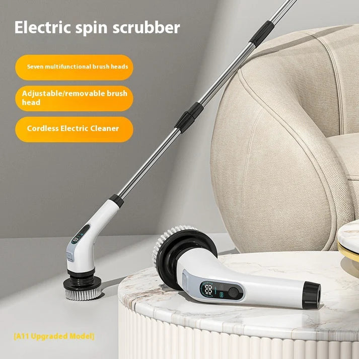 🧽 Electric Spin Scrubber – Cordless Power Scrubber with 9 Replaceable Brush Heads & Extendable Handle