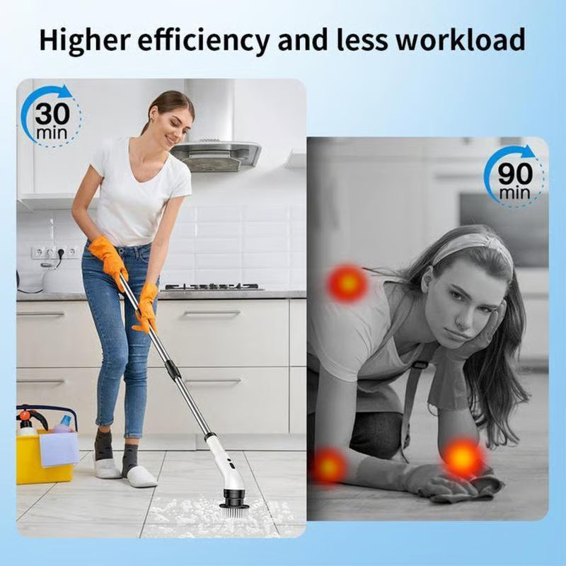 🧽 Electric Spin Scrubber – Cordless Power Scrubber with 9 Replaceable Brush Heads & Extendable Handle
