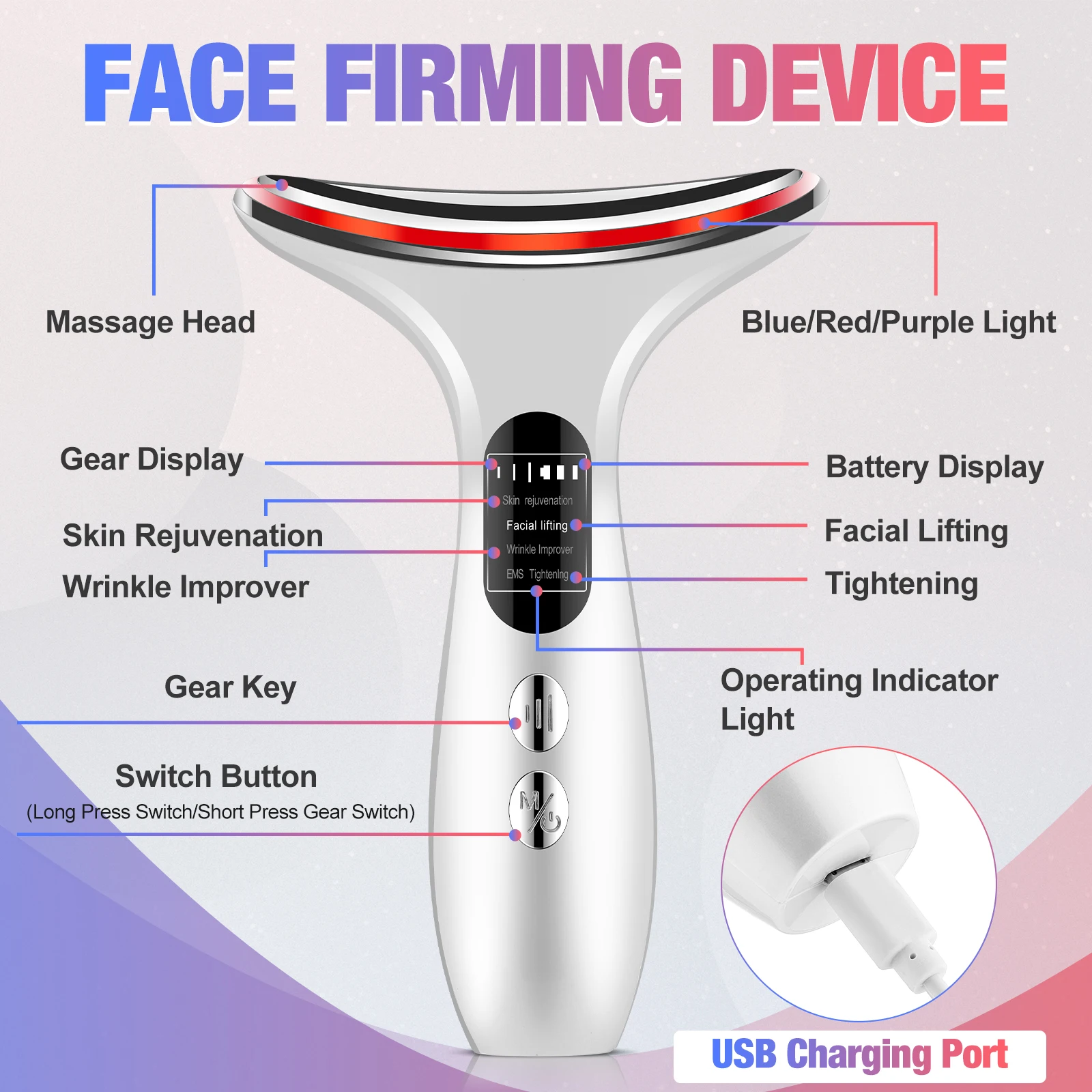 Portable Anti-Wrinkle Beauty Machine for Face Lifting & Skin Rejuvenation