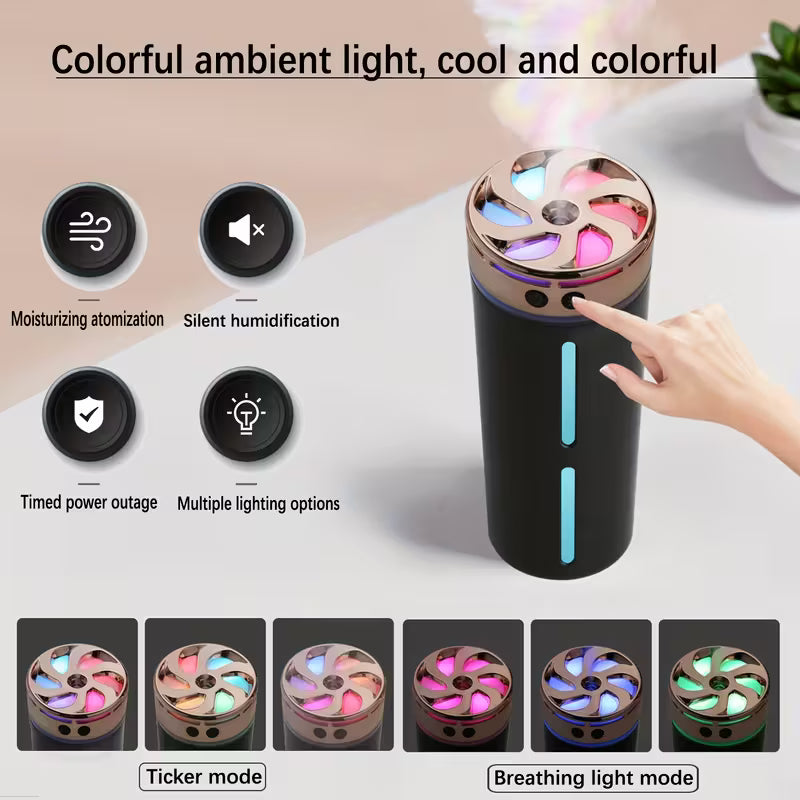 Smart Dual Mist Car Diffuser – Luxury LED Aroma Freshener (USB Rechargeable) ✅