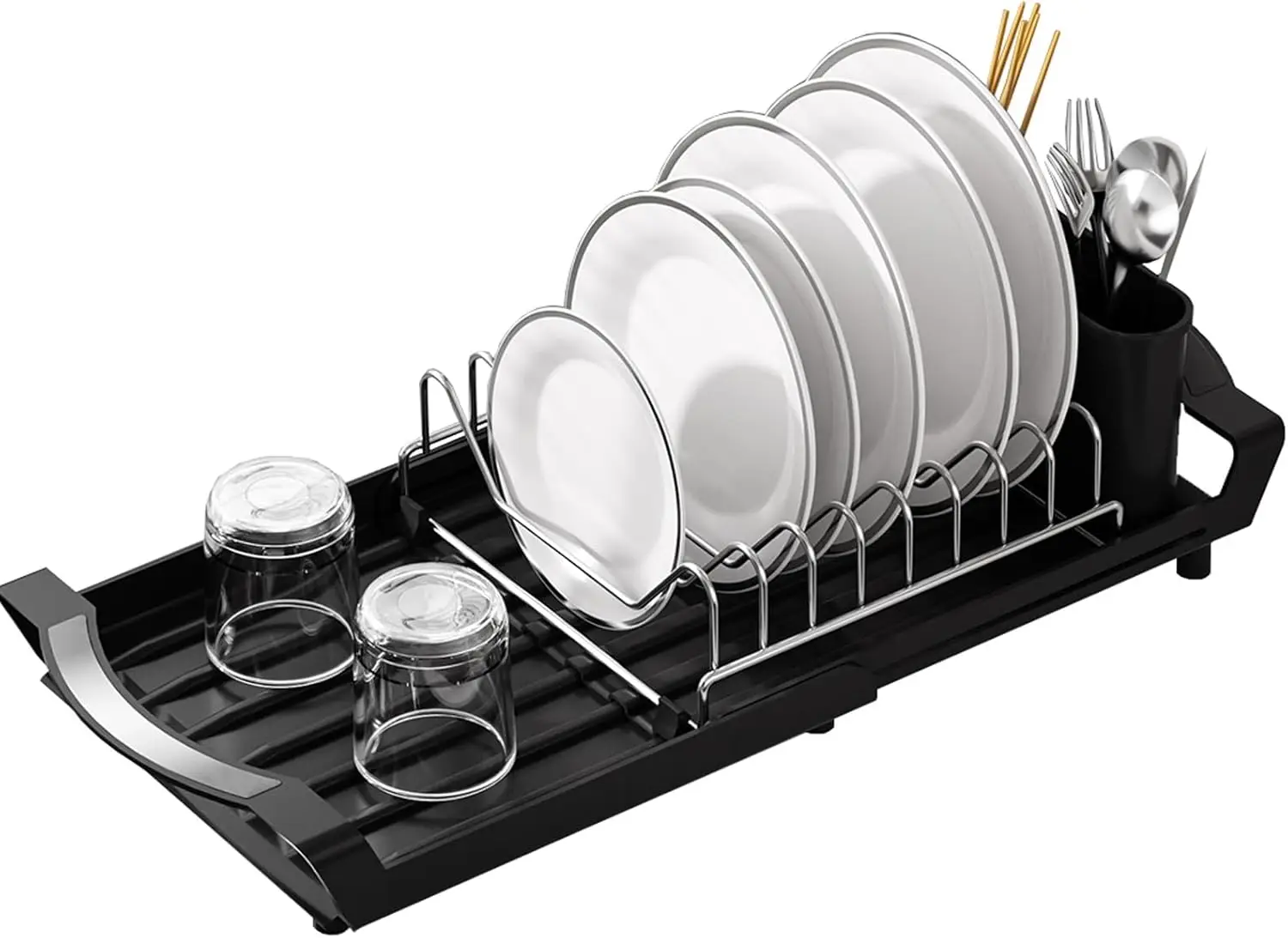 Dish Drying Rack – Space-Saving Kitchen Organizer with Drain Tray