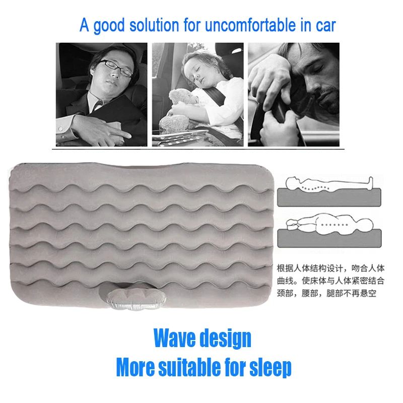 Inflatable Car Bed Air Mattress – Travel Comfort Sleeping Mat for Back Seat & Camping