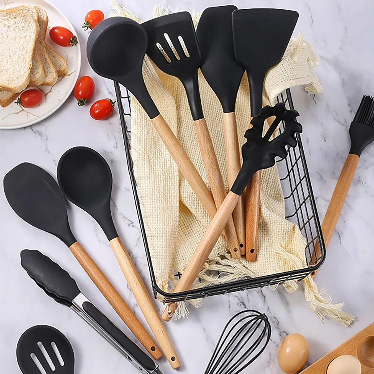 12-Piece Cooking Utensils Set – Non-Stick, Heat-Resistant & Stylish