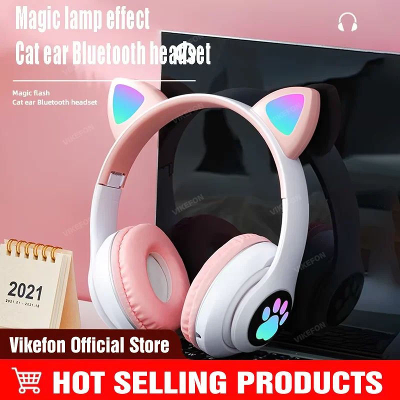 BunnyBeats™ Wireless Luminous Rabbit Ear Headphones – Cute Style, Big Sound, Total Fun!