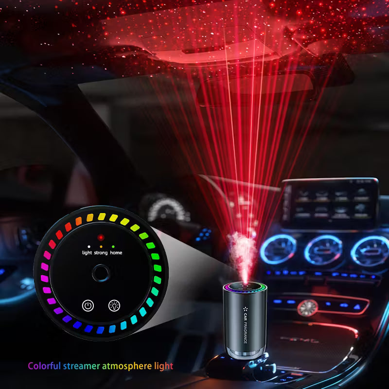 Smart Car Air Freshener Diffuser with Starry Sky Light Projection