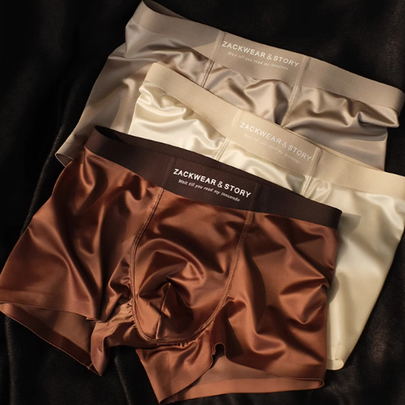 Men's Luxury Glossy High Stretch Boxer Briefs 3-Pack Set